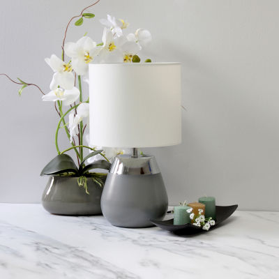 All the Rages Simple Designs 2-Toned Metallic 4-Setting Touch Table Lamp