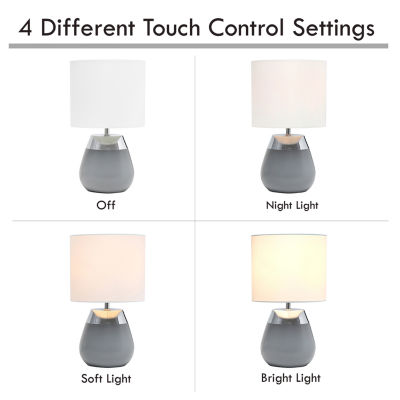 All the Rages Simple Designs 2-Toned Metallic 4-Setting Touch Table Lamp