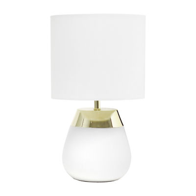 All the Rages Simple Designs 2-Toned Metallic 4-Setting Touch Table Lamp