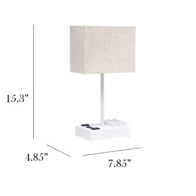 All the Rages Simple Designs 2 Usb Port Table Lamp