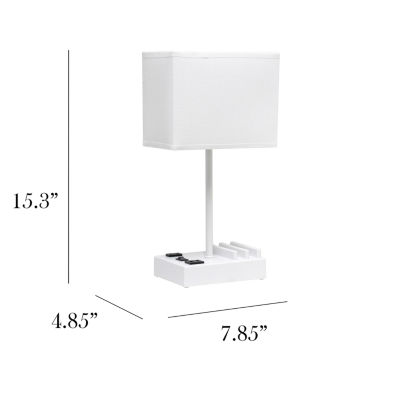 All the Rages Simple Designs 2 Usb Port Table Lamp