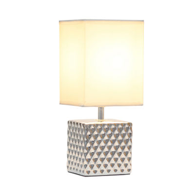 All the Rages Simple Designs Hammered Metallic Table Lamp
