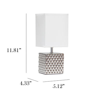 All the Rages Simple Designs Hammered Metallic Table Lamp