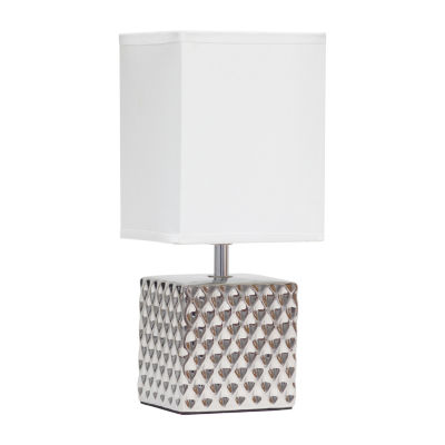 All the Rages Simple Designs Hammered Metallic Table Lamp