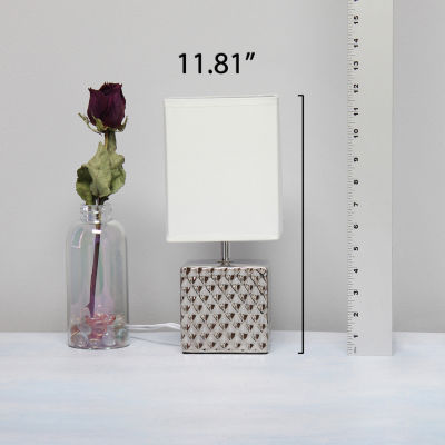 All the Rages Simple Designs Hammered Metallic Table Lamp