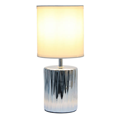 All the Rages Simple Designs Ruffled Metallic Table Lamp