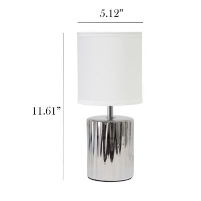 All the Rages Simple Designs Ruffled Metallic Table Lamp
