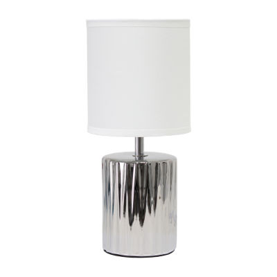 All the Rages Simple Designs Ruffled Metallic Table Lamp