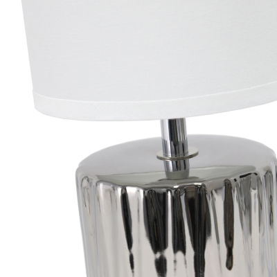 All the Rages Simple Designs Ruffled Metallic Table Lamp