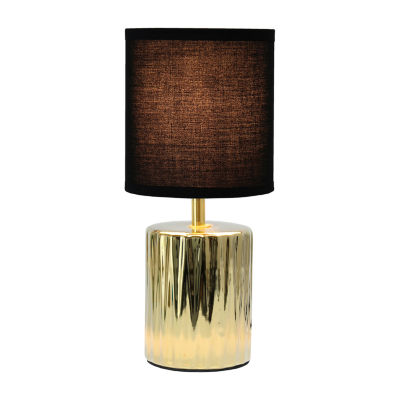 All the Rages Simple Designs Ruffled Metallic Ceramic Table Lamp