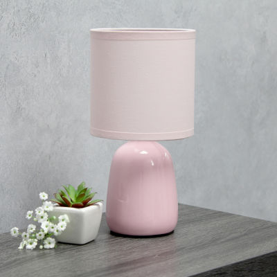 All the Rages Simple Designs Thimble Base Ceramic Table Lamp
