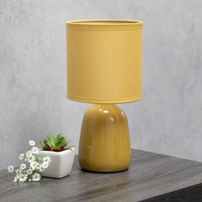 All the Rages Simple Designs Thimble Base Ceramic Table Lamp