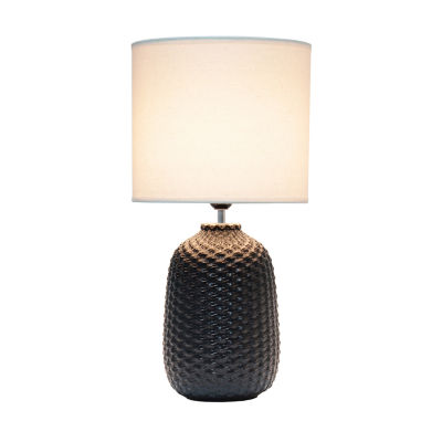 All the Rages Simple Designs Purled Texture Ceramic Table Lamp