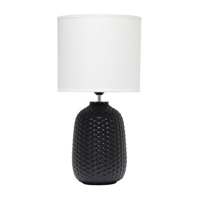 All the Rages Simple Designs Purled Texture Ceramic Table Lamp