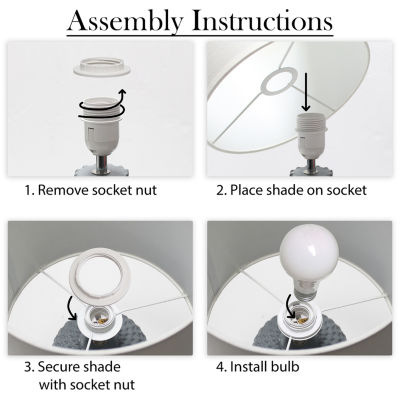 All the Rages Simple Designs Purled Texture Ceramic Table Lamp