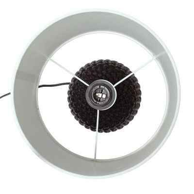 All the Rages Simple Designs Purled Texture Ceramic Table Lamp