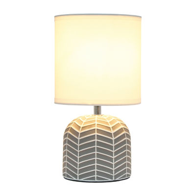 All the Rages Simple Designs Webbed Waves Base Ceramic Table Lamp