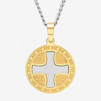 Mens Lord's Prayer Two-Tone Stainless Steel Pendant Necklace, One Size , Two Tone