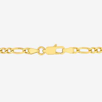 Mens Yellow Stainless Steel Figaro Chain Necklace