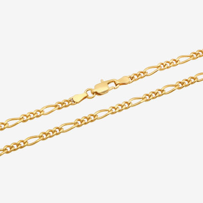 Mens Yellow Stainless Steel Figaro Chain Necklace