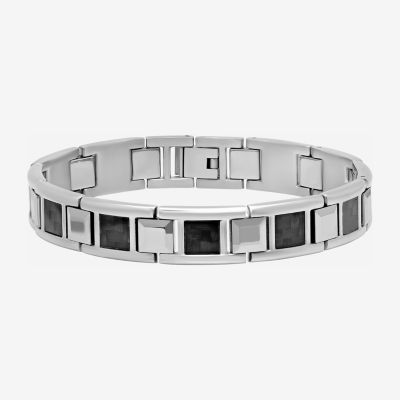 Mens Stainless Steel and Tungsten Bracelet