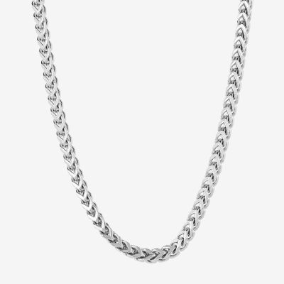 Stainless Steel 24 Inch Solid Link Chain Necklace