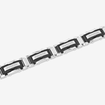 Stainless Steel (G-H / I1) 3/8 CT. T.W. Lab Grown White Diamond Solid Link Bracelet