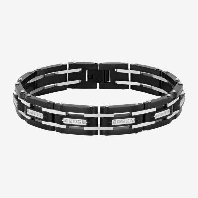 G-H / I1) Stainless Steel 8 1/2 Inch Solid Link Link Bracelet