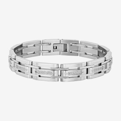 (G-H / I1) Stainless Steel 8 1/2 Inch Solid Link Link Bracelet