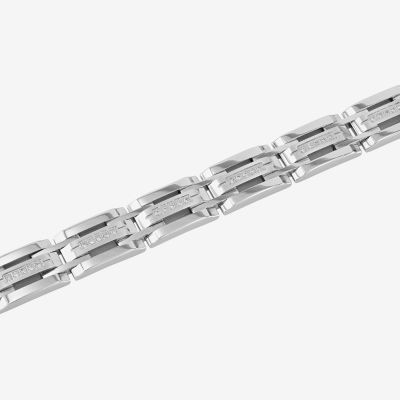 (G-H / I1) Stainless Steel 8 1/2 Inch Solid Link Link Bracelet