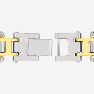 Mens Stainless Steel Solid 8 1/2 Inch Link Bracelet