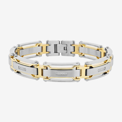 Mens Stainless Steel Solid 8 1/2 Inch Link Bracelet