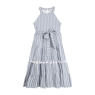 Rare Editions Big Girls Sleeveless Striped Maxi Dress