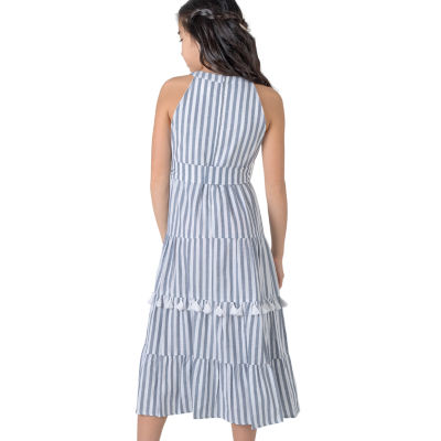 Rare Editions Big Girls Sleeveless Striped Maxi Dress