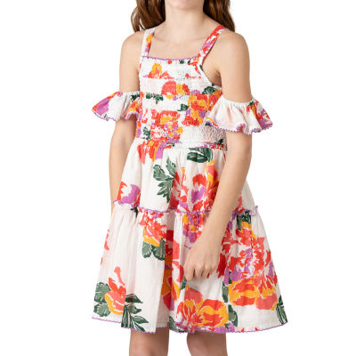 Rare Editions Big Girls Sleeveless Cold Shoulder Sleeve A-Line Dress