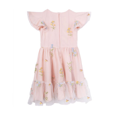 Rare Editions Little & Big Girls Short Sleeve Flutter A-Line Dress