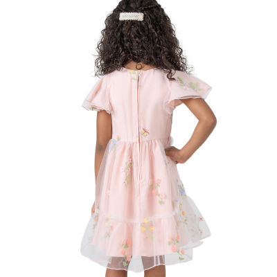 Rare Editions Little & Big Girls Short Sleeve Flutter A-Line Dress