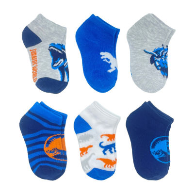 Toddler Boys 6 Pair Jurassic World Quarter Ankle Socks