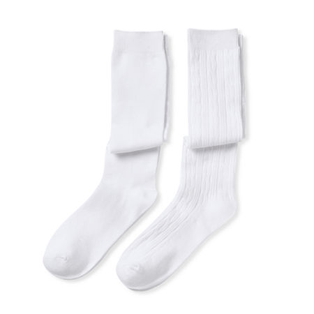 Thereabouts 2 Pair Knee High Socks Girls, Medium, White