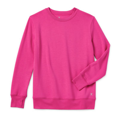 Xersion Little & Big Girls Super Soft Fleece Crew Neck Long Sleeve Fleece Sweatshirt