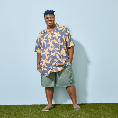 Men's Big & Tall Arizona Floral Shirt, Cargo Shorts, St. John's Bay