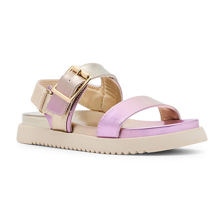 Madden Girl Maura Little & Big Girls Slingback Strap Footbed Sandals, 1 Medium, White
