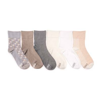 Muk Luks Womens 6 Pair Crew Socks
