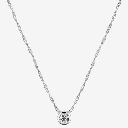 Sparkle Allure Womens Sapphire Pure Silver Over Brass Round Pendant Necklaces, One Size