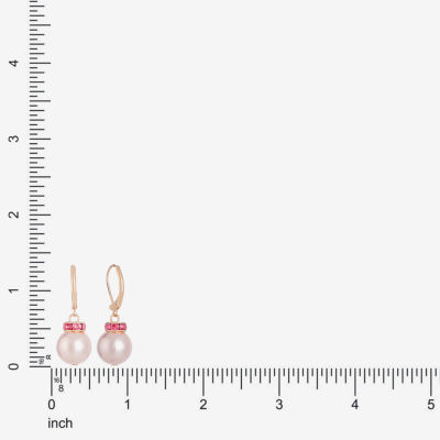 Monet Jewelry Gold Tone & Pink Glass Simulated Pearl Drop Earrings