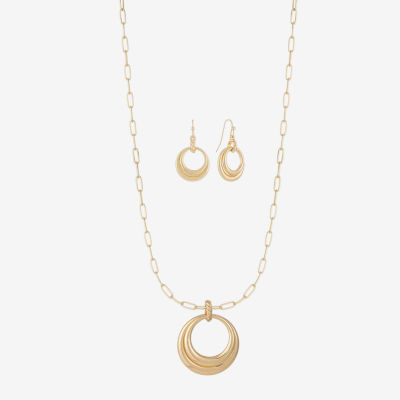 Liz Claiborne Orbital Pendant Necklace & Drop Earring Womens 2-pc. Jewelry Set
