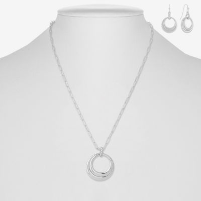 Liz Claiborne Orbital Pendant Necklace & Drop Earring Womens 2-pc. Jewelry Set