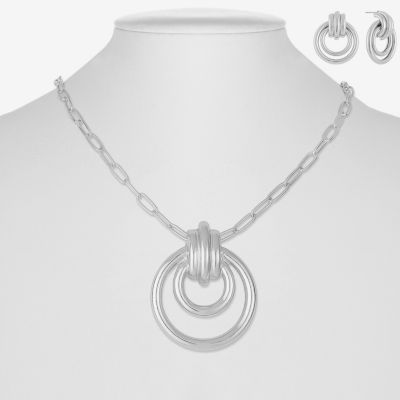 Liz Claiborne Orbital Pendant Necklace & Drop Earring Womens 2-pc. Jewelry Set