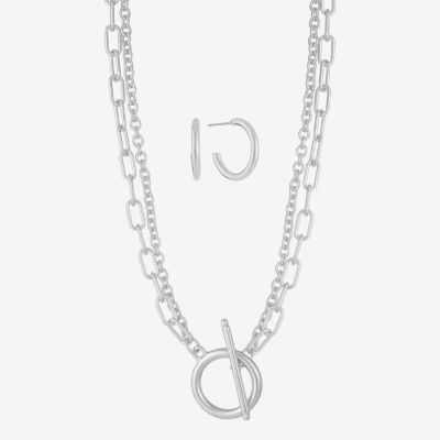 Liz Claiborne Toggle Chain Necklace & Drop Earring Womens 2-pc. Jewelry Set