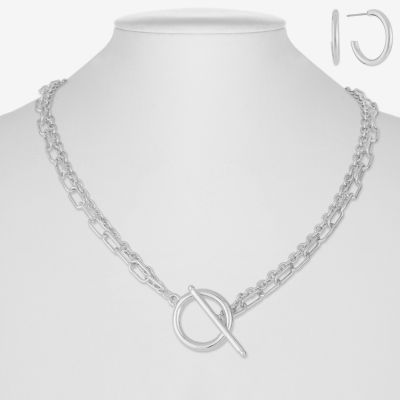 Liz Claiborne Toggle Chain Necklace & Drop Earring Womens 2-pc. Jewelry Set